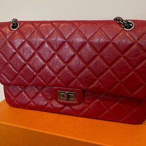Chanel 2.55 Reissue Reissue Flap Quilted 227 Red Calfskin Leather Shoulder Bag